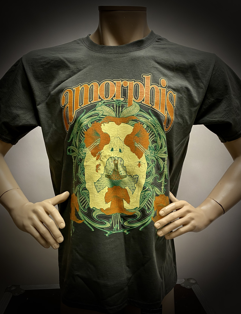 Amorphis: Roses & Skull Graues T-shirt