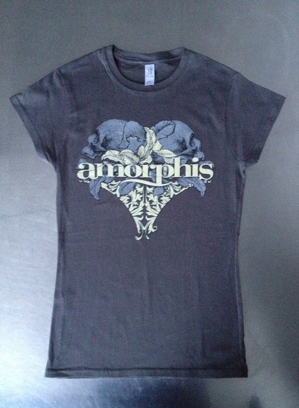 Amorphis: Heart Skull Grau Lady Fit