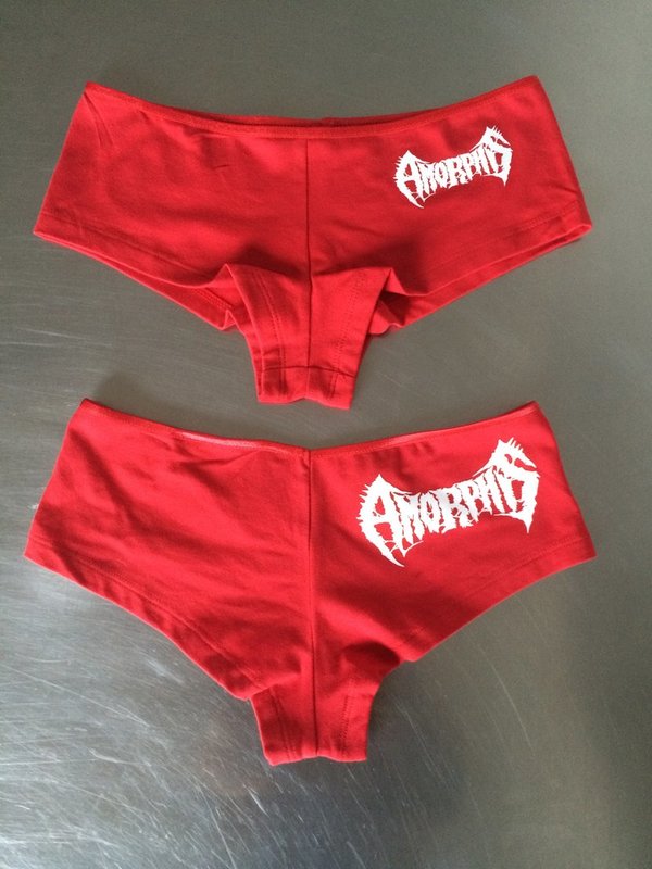 Amorphis: Hot Pants Altes Logo Schwarz oder Rot