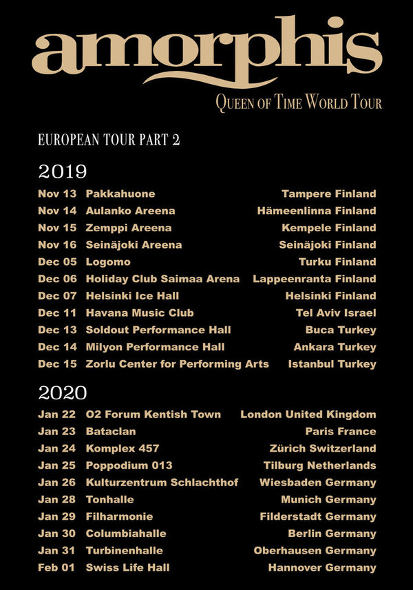 Amorphis: Queen of Time Tour 2019-2020 T-Shirt