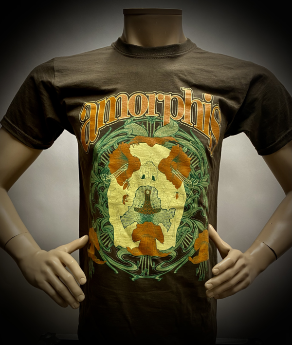 Amorphis: Roses & Skull Brown T-shirt